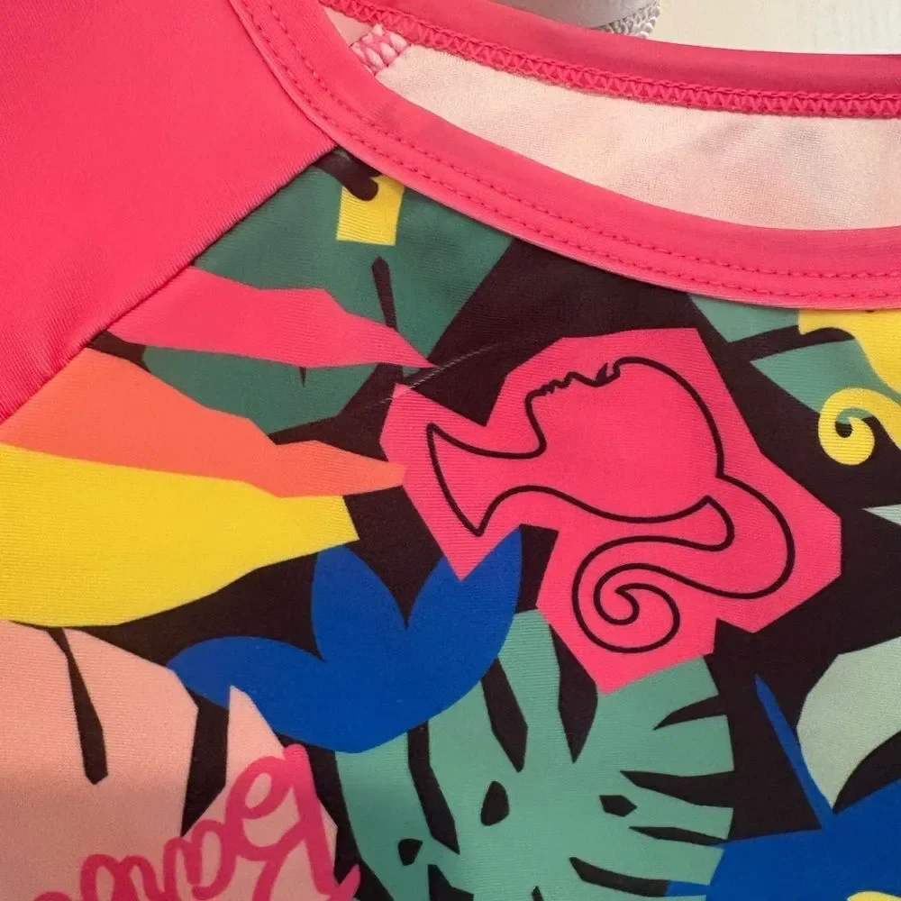NWOT Barbie Kids Rashguard Set - Pink and Multicolor